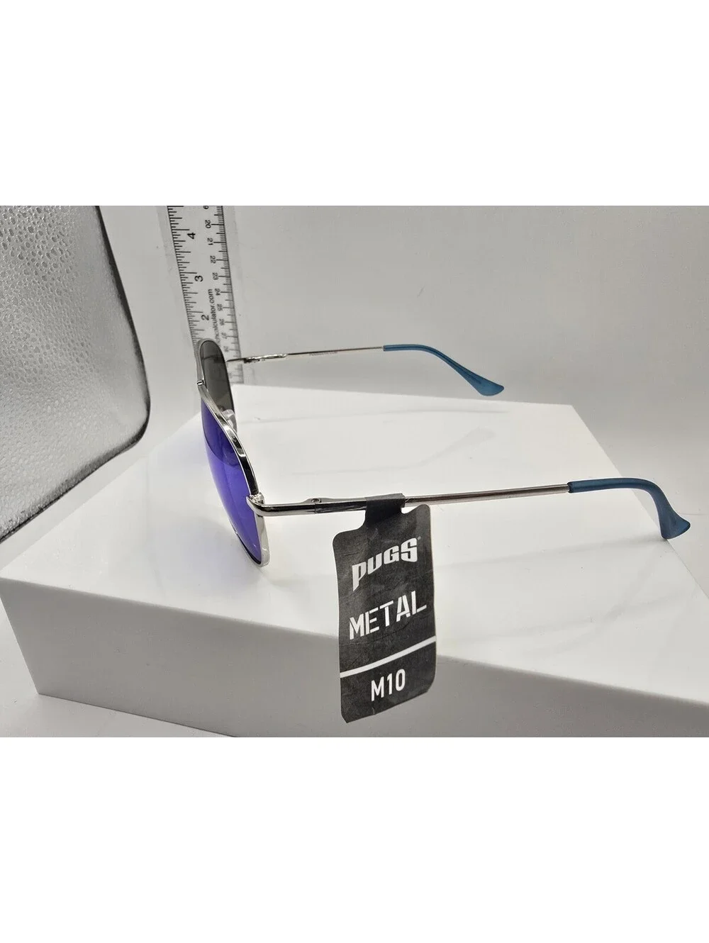 Pugs Metal M10 Sunglasses w/ Silver Frame & Purple Colored Polarized Lenses New